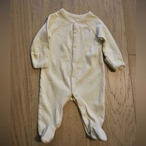 Ralph Lauren Light Yellow Footed Onesie